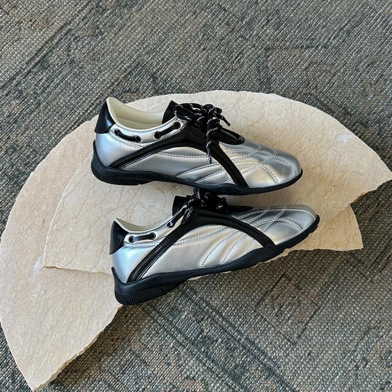 

3 см, сочетающиеся по цвету, моральные тренировочные туфли в британском стиле, платформа из натуральной кожи, ретро, туфли Форреста Гампа, женские, весна 2025, красные 40 серебряный