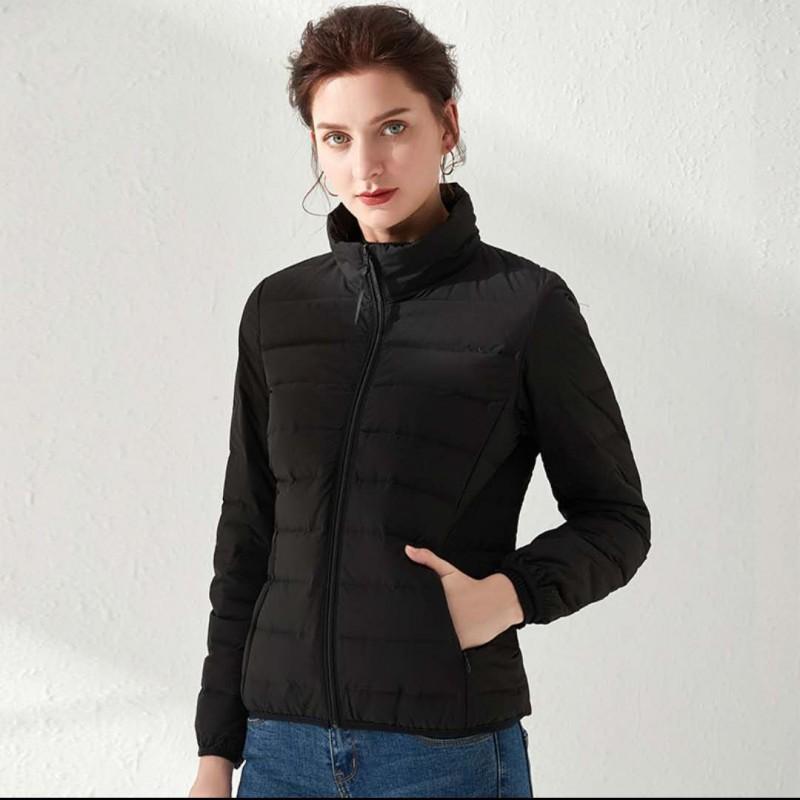 Womens Lightweight Short Down Jacket Fall Winter 2025 Hooded Warm Puffer Coat Size S-3XL