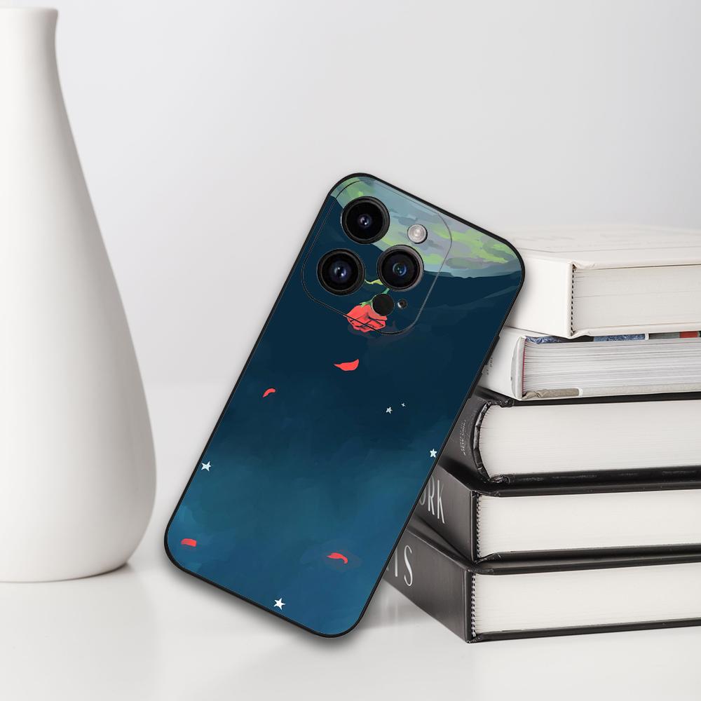 Little Prince Phone Case For Iphone 16 15 11 13 14 Pro Max 7 8 Plus X Xr Xs Max 12mini Black Shell Cover Case