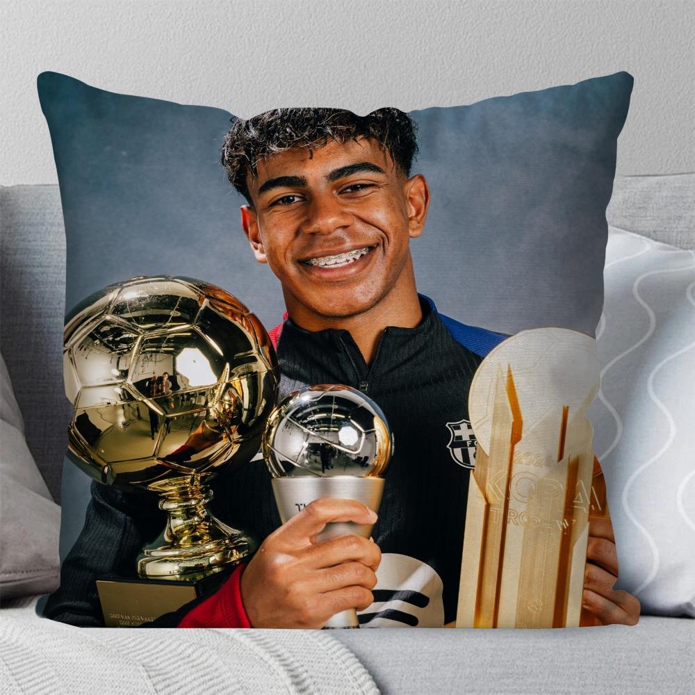Football L-Lamine Number 19 Y-Yamal Pillow Case Square Pillow Bedroom Sofa Leisure Comfort Car Living Room Home Decoration 40X40
