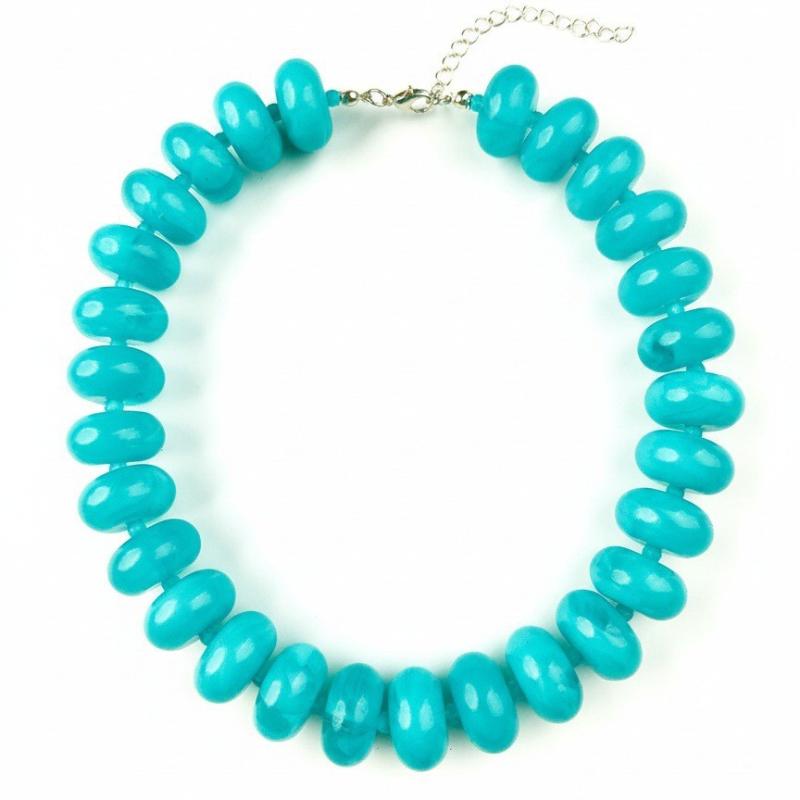 1Pcs Charms Chunky Jewelry Bohemian Casual Dopamine Resin Bead Necklace Suitable For Women Daily Vacation Wear
