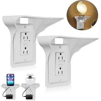 Wandsteckdosenablage Praktischer Robuster Handy-Ladehalter Kabel-USB-Ablage für Badezimmer, Küchen, Wohnzimmer