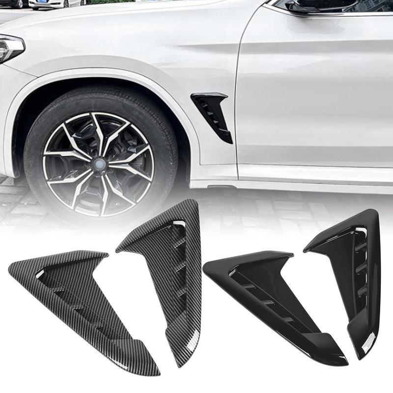 1 Coppia Decorazione Trim Sfiato Laterale Auto Sinistro Destro Copertura Sfiato Aria Laterale Parafanghi Auto Adesivo Decorativo per BMW X3 G01 X4 G02 M Sport 2018+
