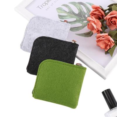 Holder Wallet Felt Square Shape Design Card Holder Pouch Money Bag Coin Purse Change Purse Key Bag