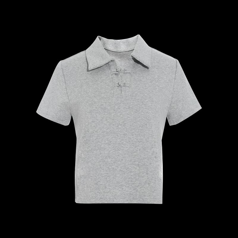TATU Women's Summer New Chinese Style Polo Short Sleeve Shirt