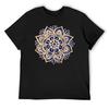 Camiseta Mandala Azul e Dourada Camisetas oversized blue lock secagem rápida tops plus size camisetas pretas para homens