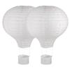 2 Paper Lanterns Hot Air Balloon with Metal Frame Ø 30 X 40 Cm