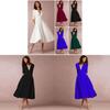 Robe élégante et décontractée en maille pour femme, avec col en V, disponible en plusieurs couleurs.