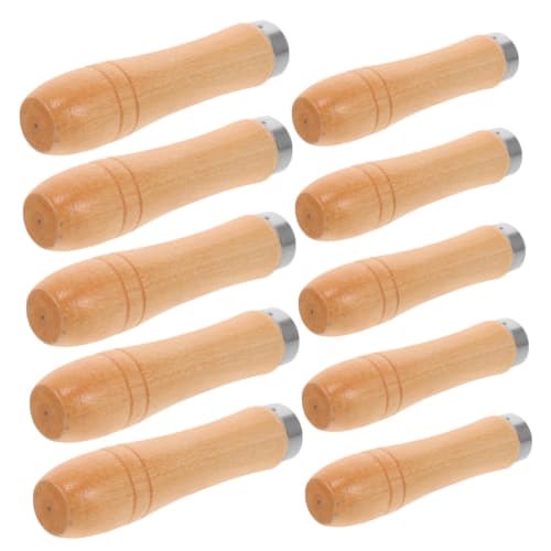 HOMSFOU 10 Pieces Wooden File Handles, Portable File Handles, Ergonomic File Handles, Durable File Grip, Crafts, Replacement File Handles, Multi-Purpo