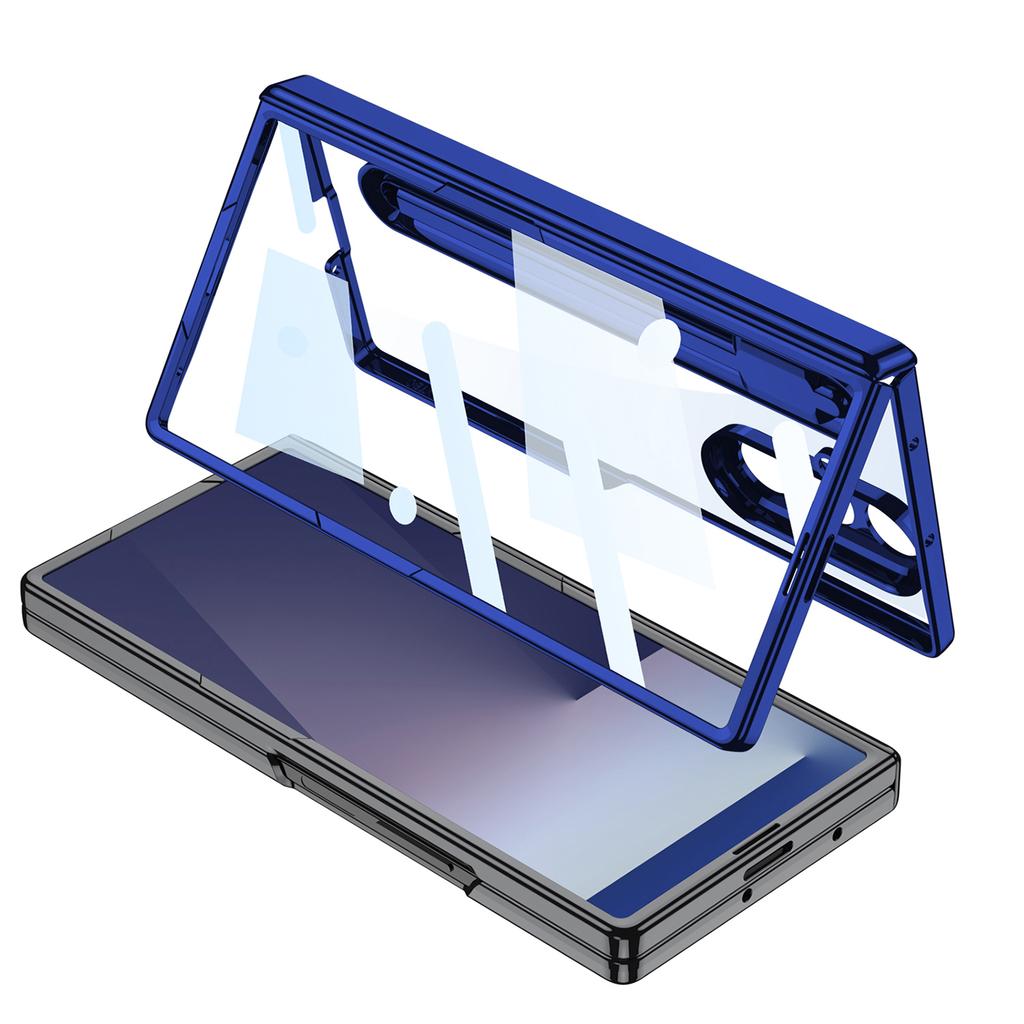 GKK For Samsung Galaxy Z Fold7 5G Case with Stylus PC+Tempered Glass Clear Phone Cover Hinge Protection