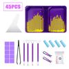 Diamond Painting Tools Kit Double Slot Sorting Trays 45/58PCS Set with Roller Tweezers Glue Clay DIY Rhinestone Embroidery Accessories