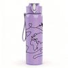 1PC Globe Travel Airplane Sketch 750ml Color Plastic Sports Water Bottle Leakproof Flip Straw Lid Suitable for Sports Office Home Use