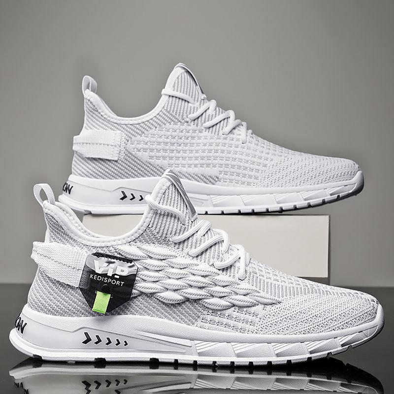 Men's Shoes Spring and Summer Coconut Breathable New Mesh Men's Casual Running Non-slip Sports Shoes Versatile Flying Woven Trendy Shoes