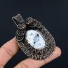 Dendrite Opal 999 Copper Wire Wrapped Pendant, Handmade Gemstone Jewelry Pendant Gift For Birthday