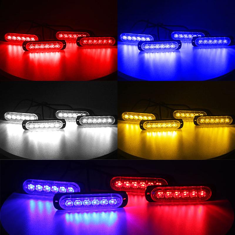 24 LED Police Lights for Car Grill Wireless Control Blue Red Yellow Flashing Beacon Auto Stroboscopes Led Strobe Lights 12-24V