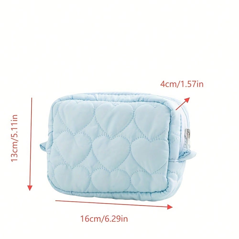 1pcs Cute Candy Color Love Makeup Bag, Portable Mini Handheld Storage Bag, Girl's Heart Portable Small Item