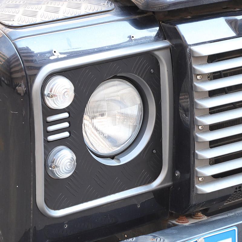 For Land Rover Defender 90 110 2004-2019 Aluminum Alloy Car Headlight Decorative Panel Cover Car Exterior Accessories