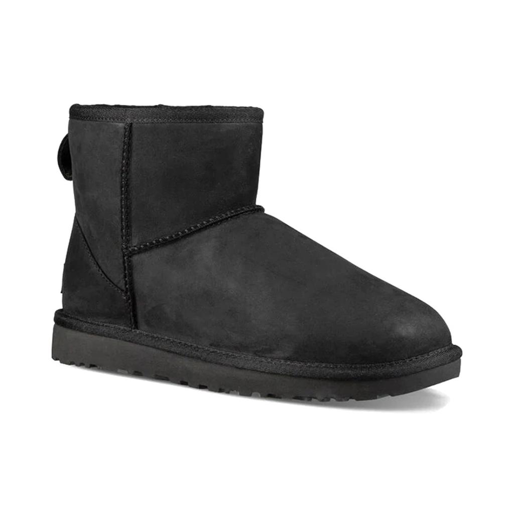 UGG Klassische Mini Leder Schneestiefel Schwarz Damen 1016558-BLK
