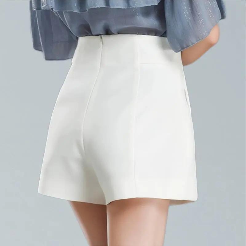 Women's Plus Size High Waist White A-Line Shorts - Slimming, Loose Fit, Wide Leg, Perfect for Spring/Summer Casual Wear