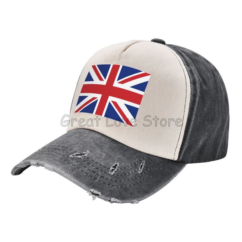 

Union Jack Flag of The UK Baseball Caps Unisex Adjustable Snapback Hats Retro Washed Cotton Cap Vintage Cowboy Hat Sun Visor Cap Adjustable
