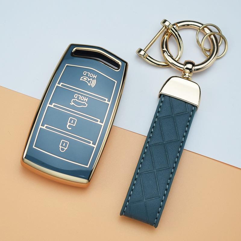 4 Buttons Soft Tpu Car Smart Key Case Cover For Hyundai Genesis G70 G80 Eq900 G90 Auto Key Fob Shell Protector Accessories