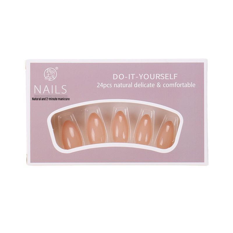 Teardrop Nude Wearable Manicure Nail Tips - Removable False Nails