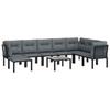 VidaXL Salon de Jardin 9 pcs, Ensemble de Meubles de Terrasse, Mobilier d'Extérieur, Chaise de Patio, Moderne, Noir et Gris 3187767