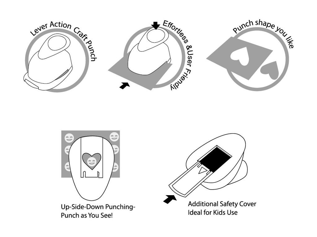 Bira Craft Lever Action Craft Punch for Paper Crafts and Scrapbooking 1-inch Leaf-Shaped