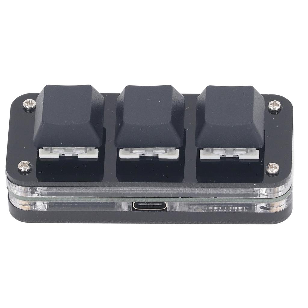 3 Key Mini Keypad Industrial USB Customized Blue Switch Programmable Gaming Keypad with RGB Light