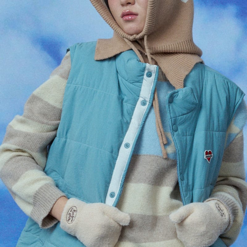 

RECLOW FLUFFY LOGO MITTEN GLOVE BEIGE FREE