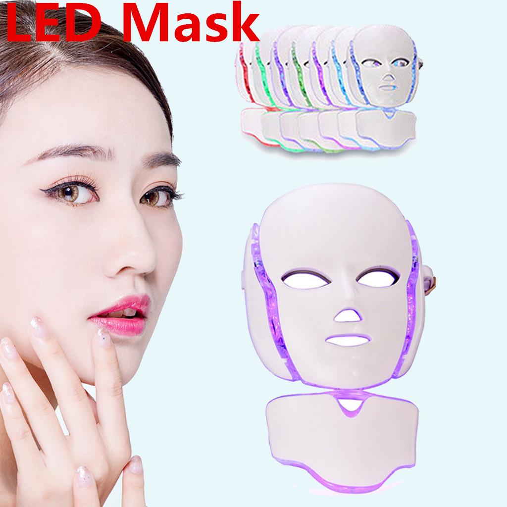 Buy 7 Colors LED Facial Mask Phototherapy Face Mask Machine Light