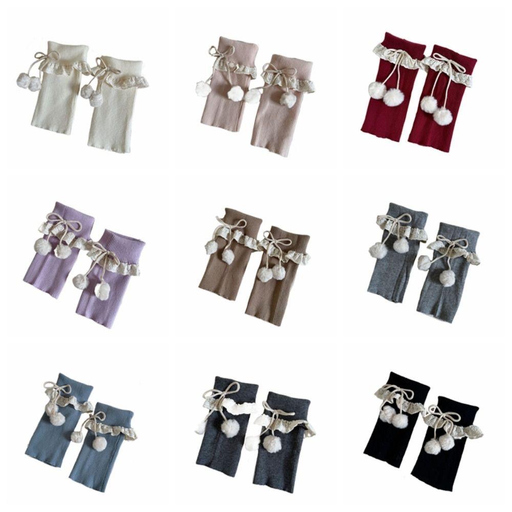 JK Lolita Leg Warmers Women Y2K Winter Leg Cover Comfortable Knitted Leg Warmer  Girls Lady