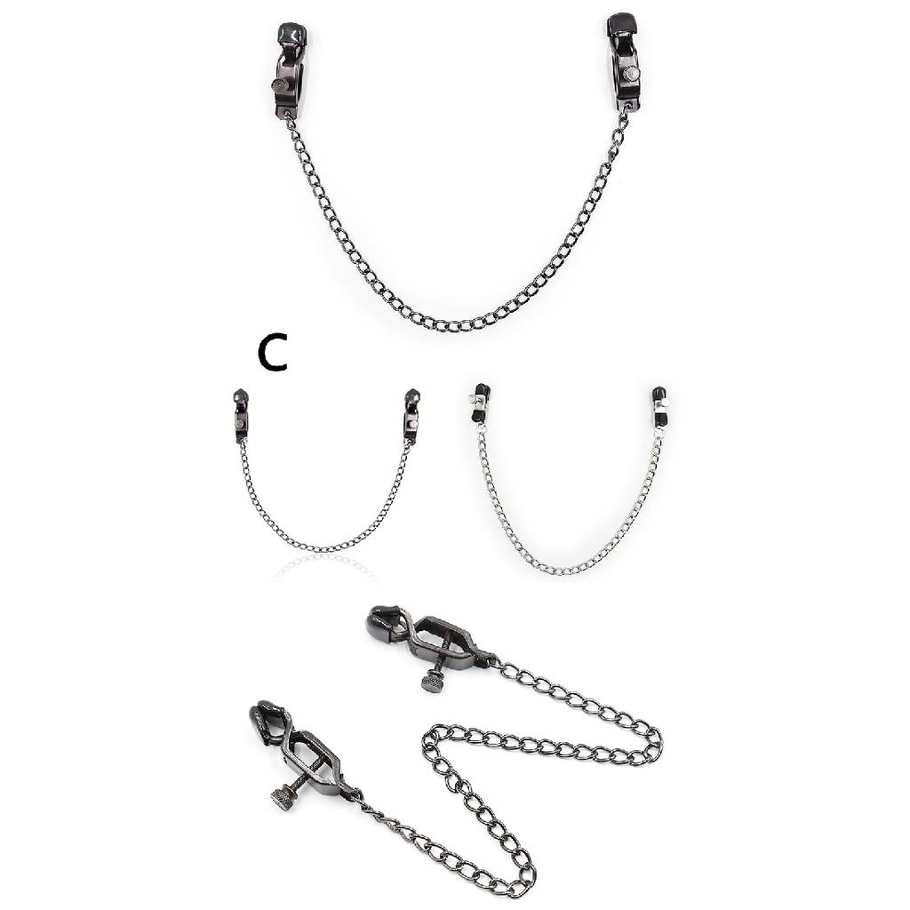 1 Pair Sexy Nipple Clamps Labia Clips With Chain Clip Sm Fetish Bust Massager Stimulate Sex Toy Flirt Bondage Exotic
