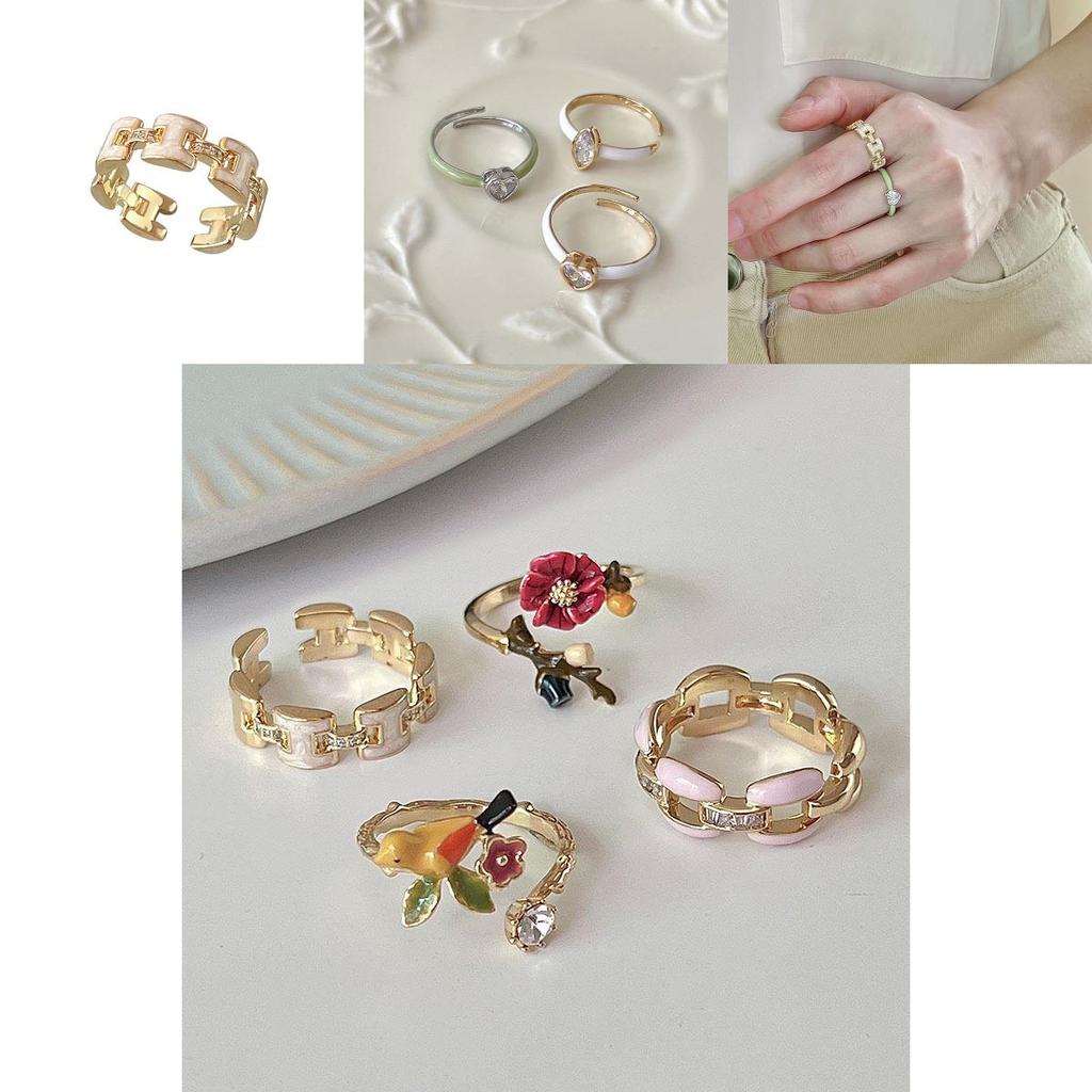 Eleganter Zirkonia-Ring in Herzform für Damen Stilvolles offenes verstellbares Design 2022