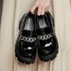 Fashion Luxury Shoes Women Heels Platform Heels Chain Designer Shoes Woman Pumps Black Sneakers Patent Leather Women's Loafers Heel Shoe