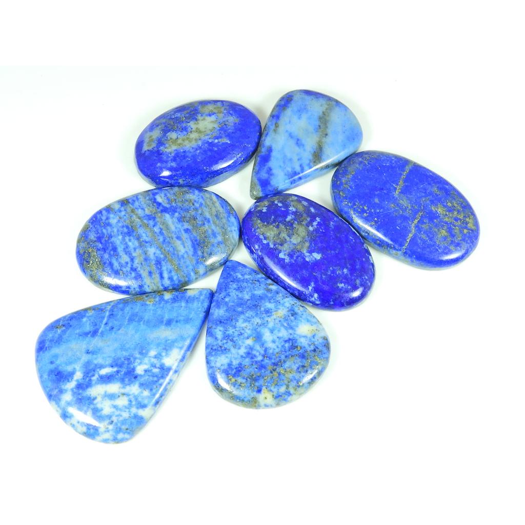33-40MM Blue Lapis Lazuli Mix Cabochon Loose Gemstone 7Pcs Lot for Jewelry SY-441