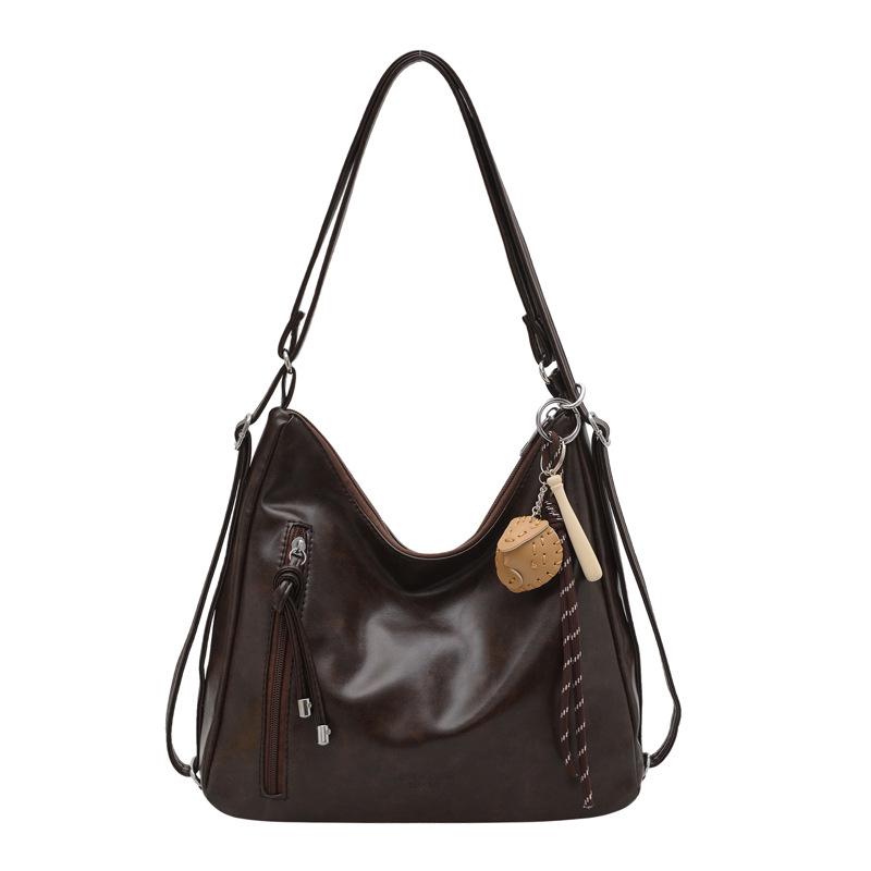 

Women s Retro Shoulder Bag: High Capacity, Versatile Design, Commuter Backpack & Tote Single bag кофейный
