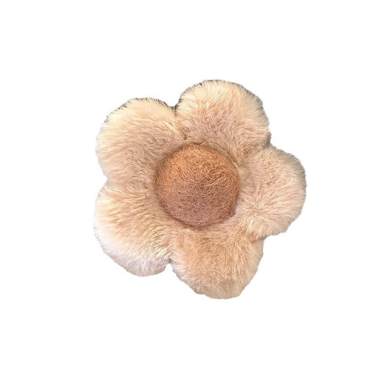 Autumn and winter double-sided plush flower hair clip, shark clip at the back of the head, French sweet hair accessory for women