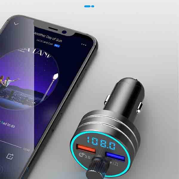 Car FM transmitter auxiliary modulator Bluetooth connection speaker car kit mp3 player adapter with 5V / 2A fast charging