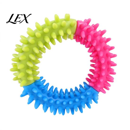 Bite Resistant Dog Toys for Aggressive Chewers Spiky Ring Toy, Rubber Chew Interactive Dental Cleaning Dogs Fetch And Teeth Toy Durable