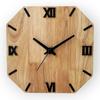 OctaROME 28cm Wooden Wall Clock – Octagonal Shape, Roman Numerals, Silent Quartz, Natural Wood Finish – Home & Office Decorative Wall Clock