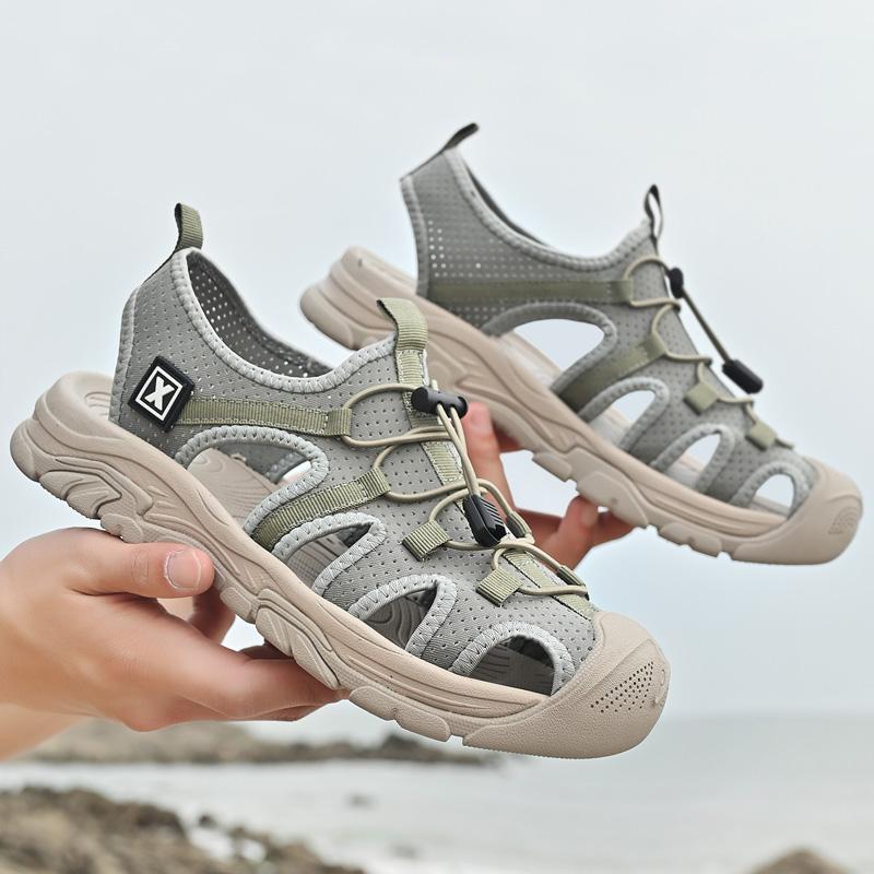 Fashion High-quality Men Walking Travel Shoes Luxury Brand Men's Luxury Sandals Outdoor Men's Sandals Summer Flats Non-slip Beach Shoes