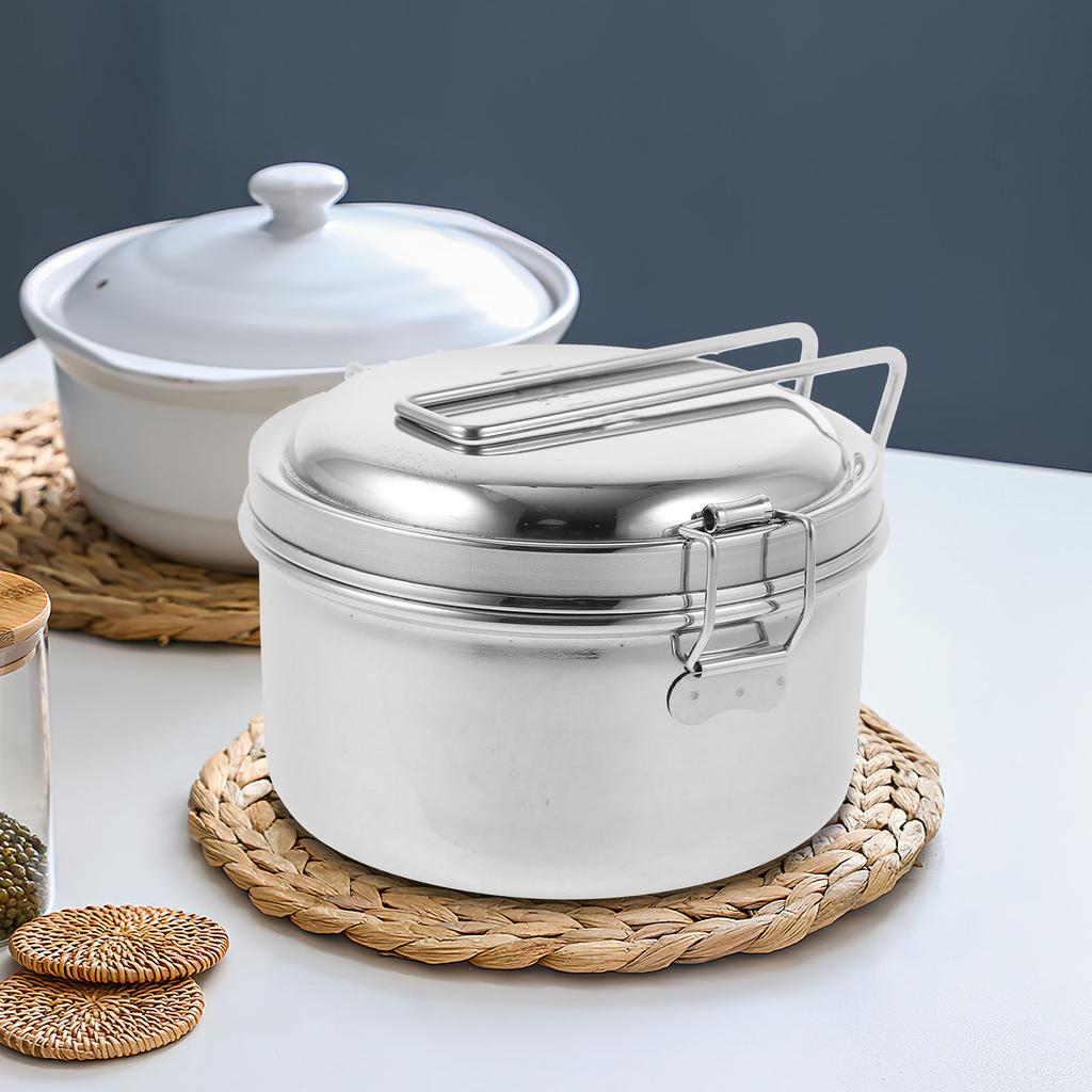 1 Set Stainless Steel Bento Box Double Layer Leak Proof Food Container Portable Lunch Case For Office Large Capacity Microwave