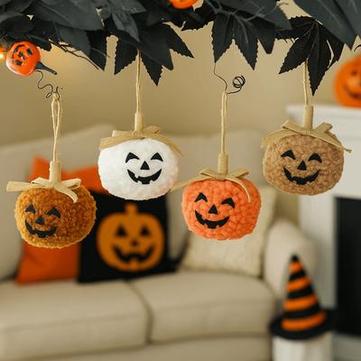 Funny Halloween Hanging Pendant Cute Pumpkin Pumpkin Face Ornament Flocking Fabric Soft Halloween Decoration