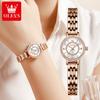 OLEVS 5508 Diamond Watch for Women Rose Gold Stainless Steel Waterproof Elegant Ladies Wrist Watch Original Quartz Women's Watch