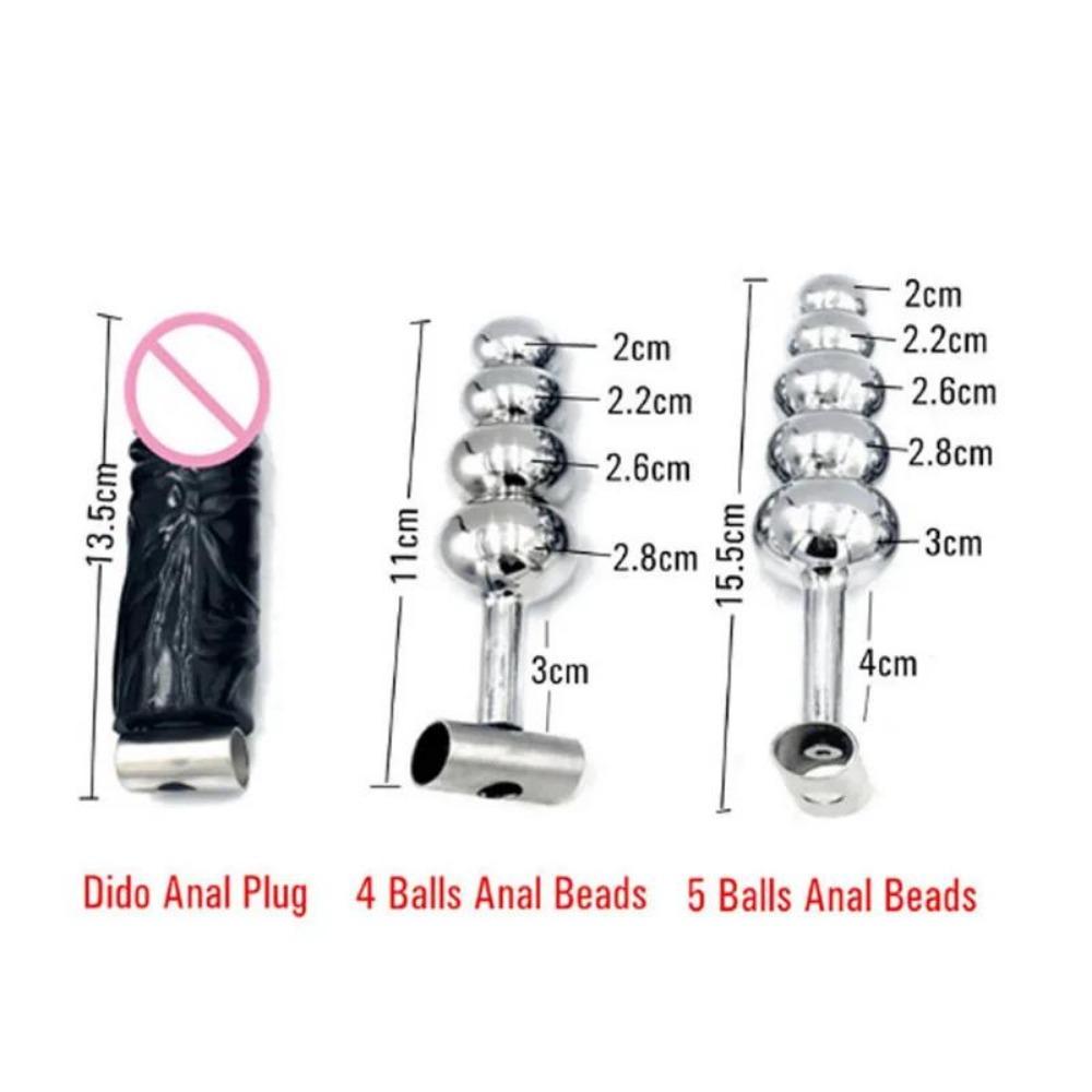 Męski Pasek Cnoty ze Stali Nierdzewnej Blokowane Urządzenie Cnoty Regulowana Bielizna z Korkiem Analnym Bondage Seks-Zabawki dla Mężczyzn