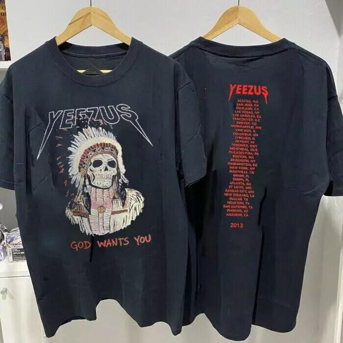 Yeezus Kanye West Тур 2013 Хлопковая Черная Унисекс Футболка S