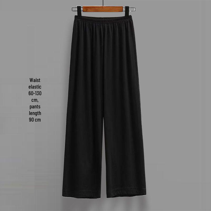 

Женские шифоновые танцевальные брюки с широкими штанинами: Свободные весенне-летние леггинсы в стиле ханьфу для чайной церемонии Pants Length 65CM