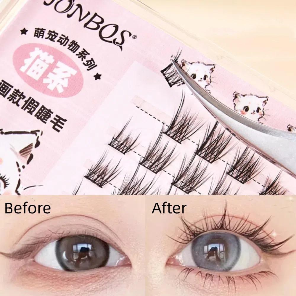DIY Fake Lashes Reusable False Eyelash Clusters Fluffy Self-adhesive Lash Clusters  Makeup