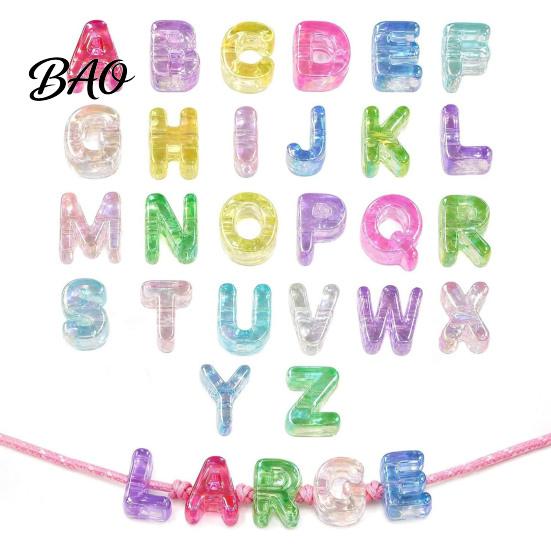 Decorative Beads for Team Building Activities 26Pcs A to Z Acrylic Alphabet Letter Beads, Chunky Large Educational Kids Spelling Colorful DIY